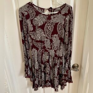 Urban Outfitters Ecote Burgundy Pattern Dress Size 4